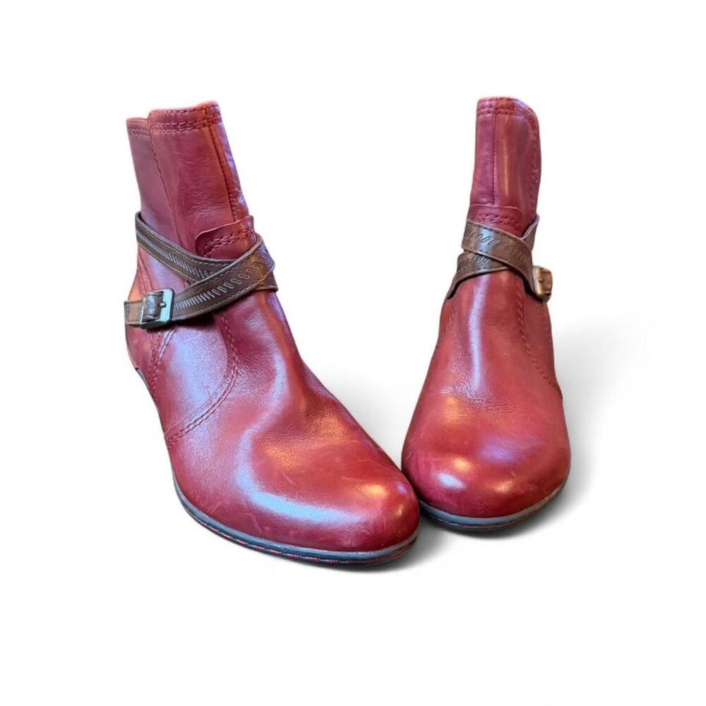 Rockport Cobb Hill Women’s Leather Ankle Boots – Size 7M | Wine/Burgundy - Picture 7 of 8